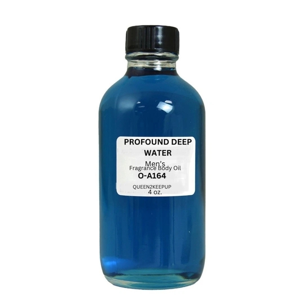 Profound Deep Water Men's Body Oil All Natural Fresh Aquatic Fragrance 4 oz